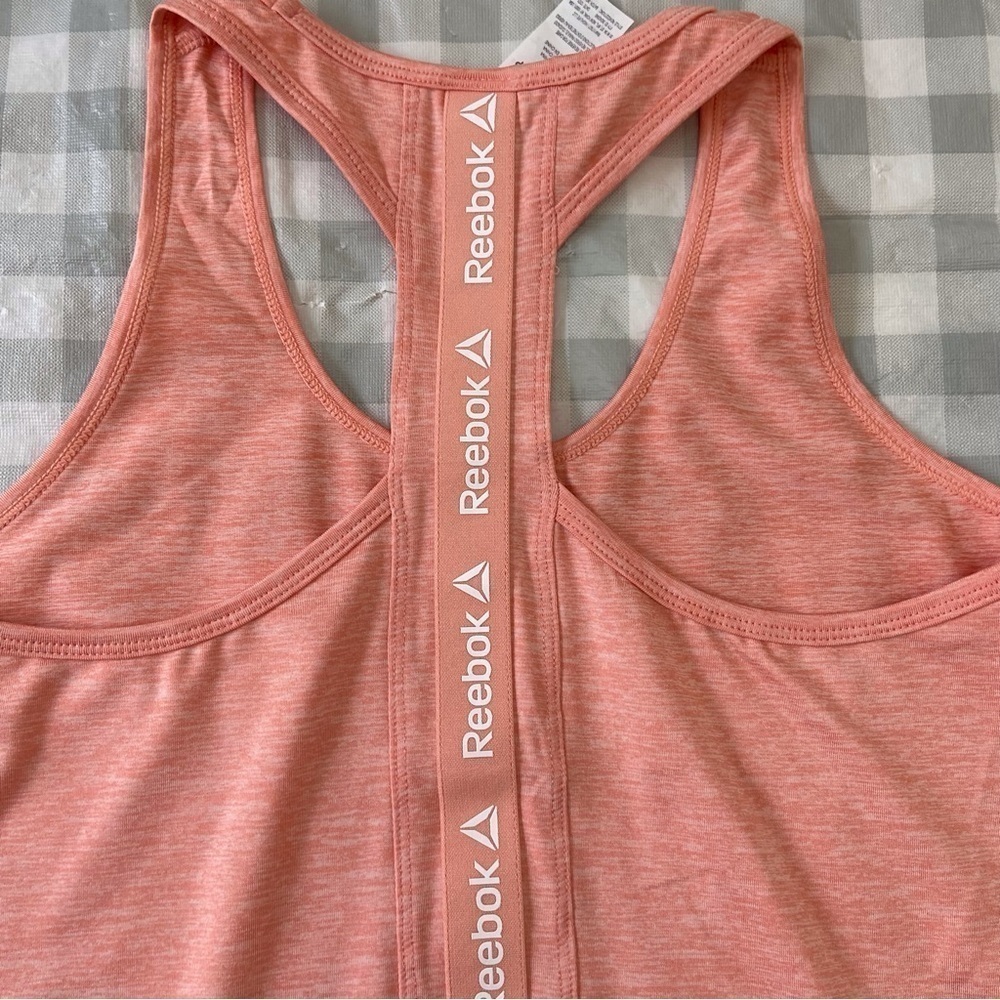 Reebok XS Racerback Tank Top Orange Peach Gym Yoga Running Athleisure - Picture 4 of 14